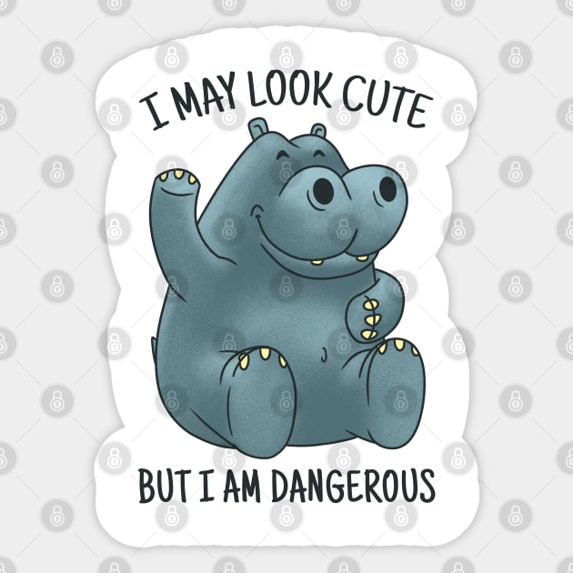 CUTE HIPPO QUOTE Sticker by madeinchorley